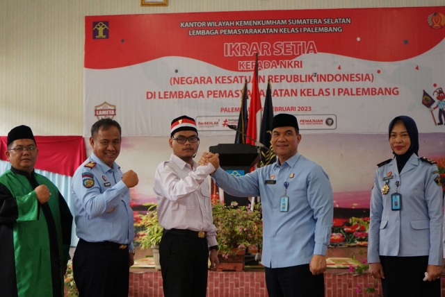 Napi Teroris Lapas Merah Mata Palembang Kemenkumham Sumsel Ikrar NKRI 1