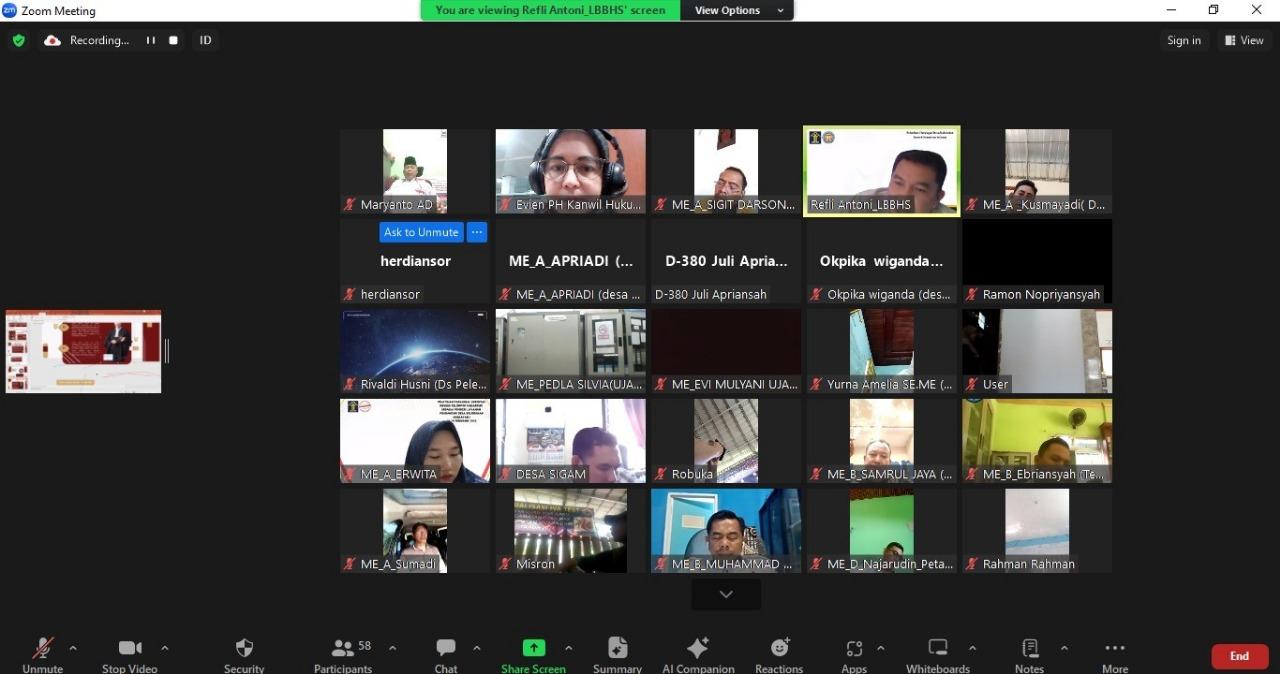pelatihan paralegal sumsel dimulai 6