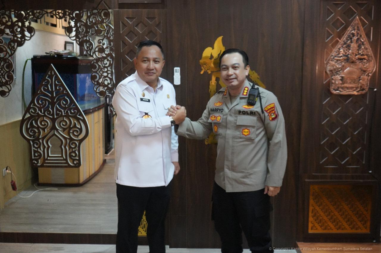 kakanwil kemenkum sumsel audiensi kapolrestabes palembang 1