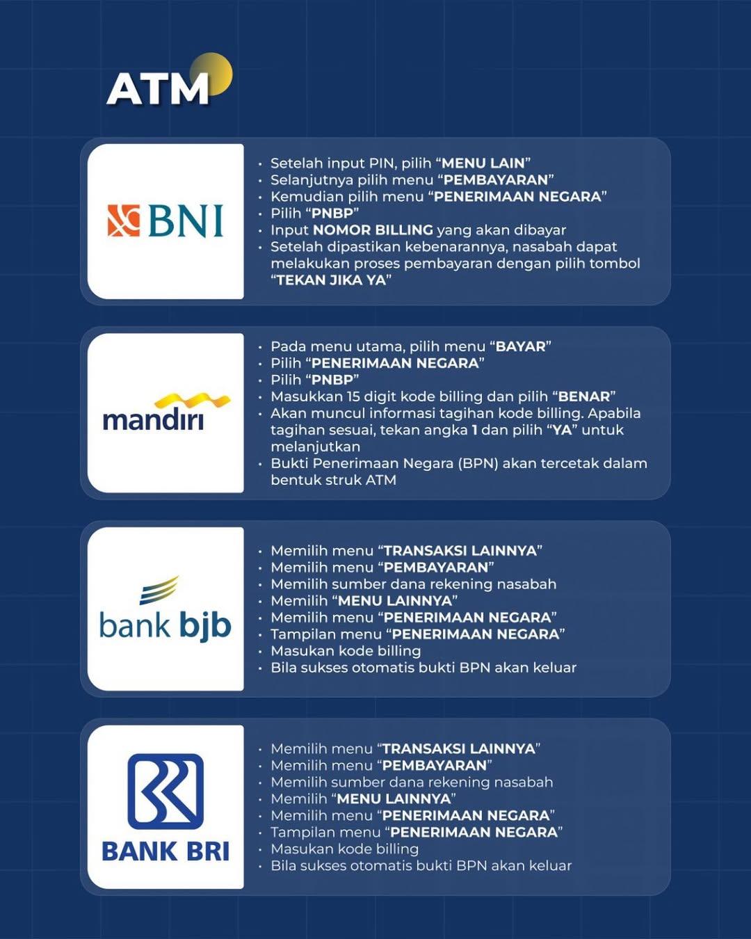 Pembayaran PNBP AHU via ATM