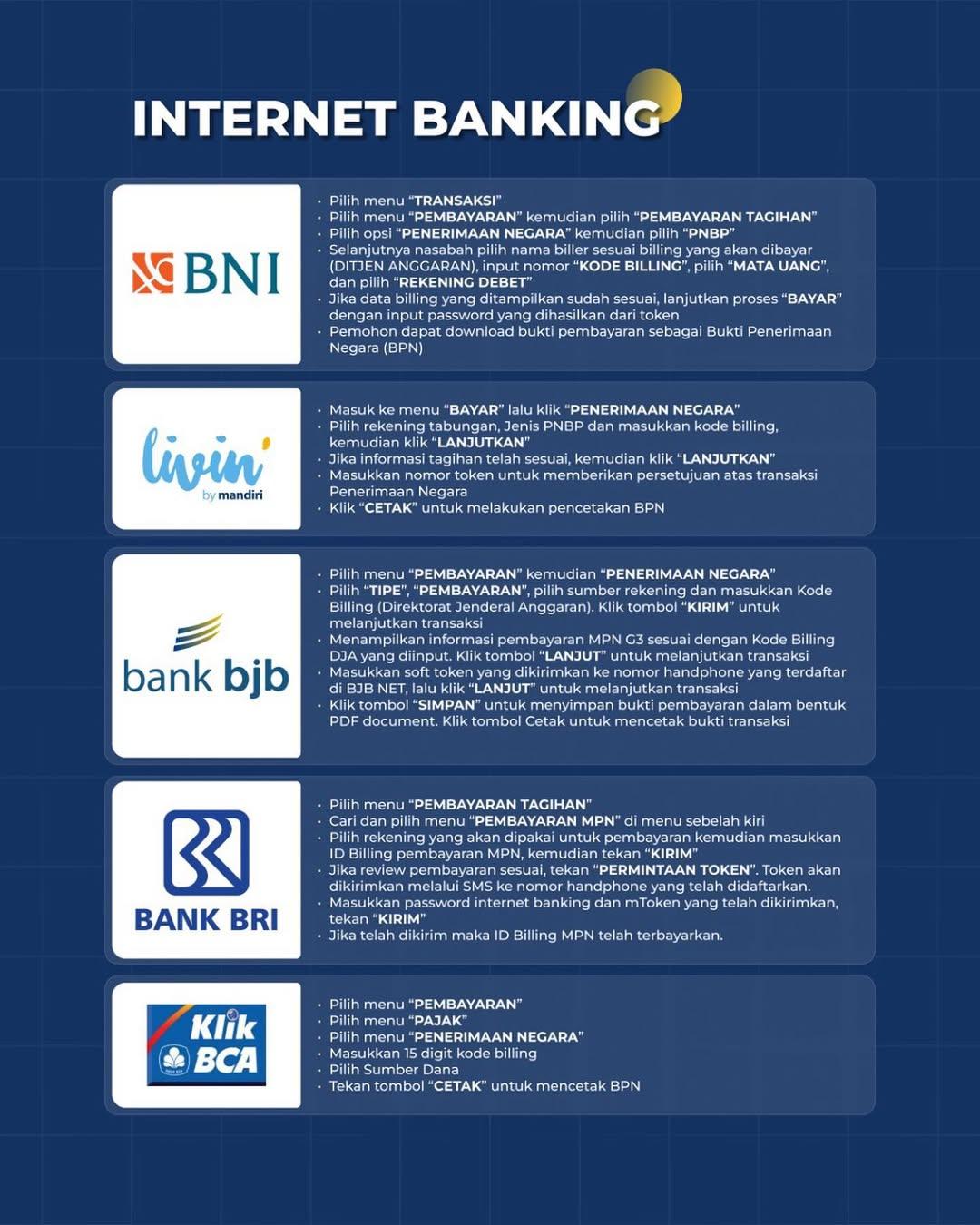 Pembayaran PNBP AHU via Internet Banking